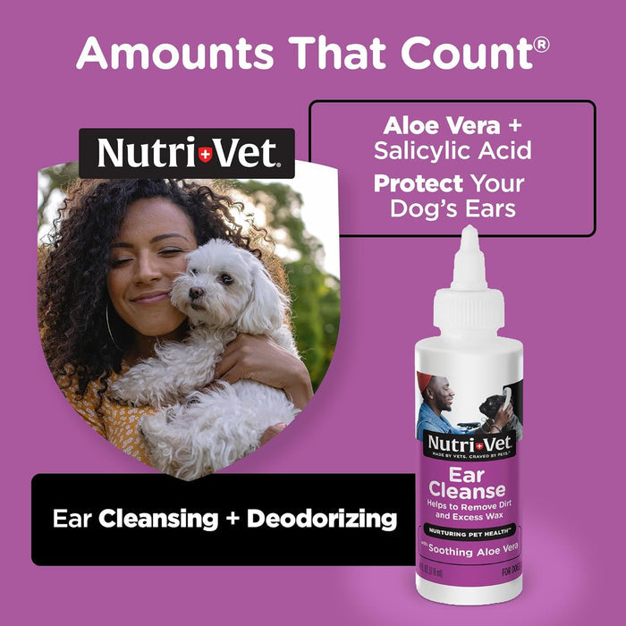 Nutri-Vet Dog Ear Cleanser with Aloe & Salicylic Acid Liquid 8 oz.