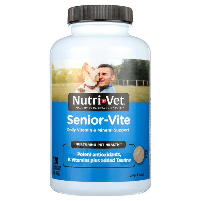 Nutri-Vet Multi-Vite Chewables for Senior Dogs 120ct Complete Senior Support