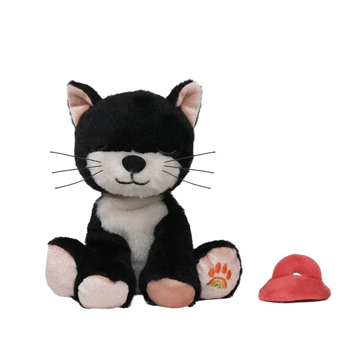 Olli Ella Binky Kitten Kit – Black & White Cat Plush Toy