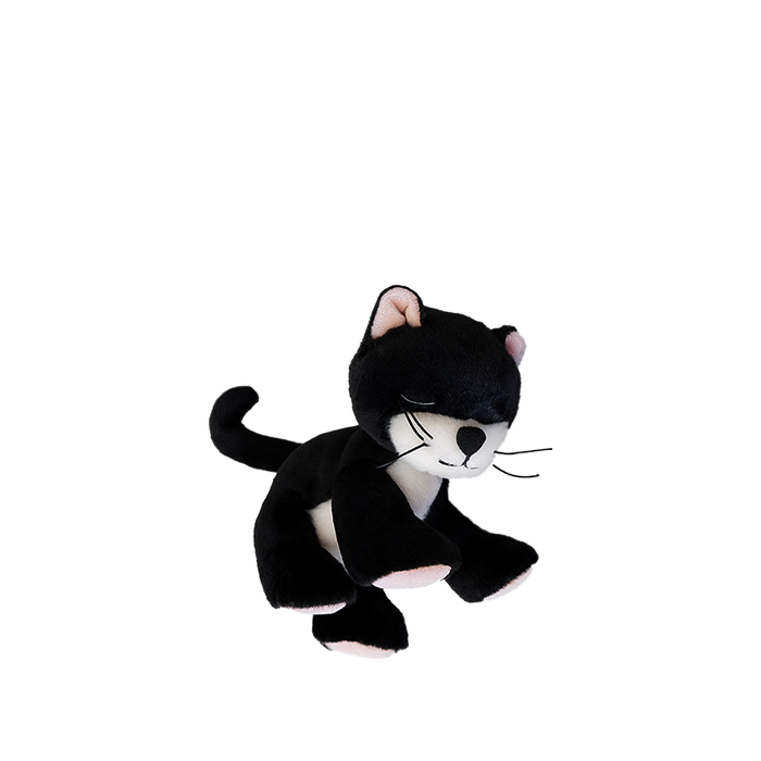 Olli Ella Binky Kitten Kit – Black & White Cat Plush Toy