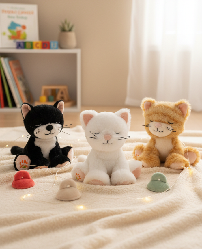 Olli Ella Binky Kitten Kit – Black & White Cat Plush Toy
