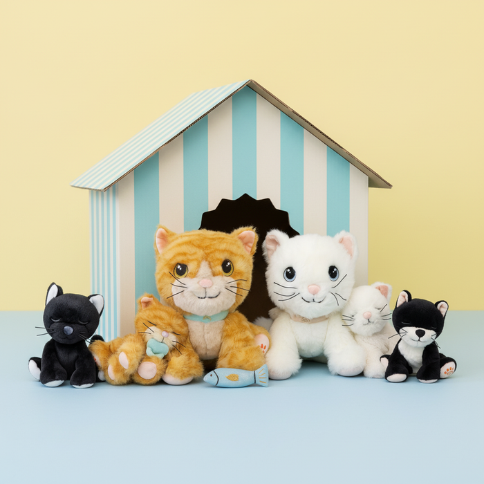 Olli Ella Binky Kitten Kit – Black & White Cat Plush Toy