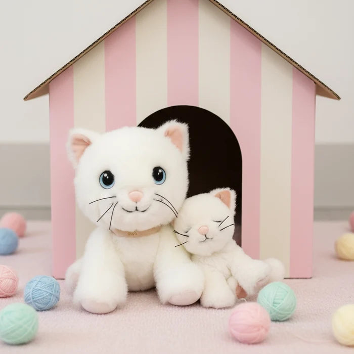 Olli Ella Dinkum Cat Lux – White Cat Plush Toy: BACK IN STOCK