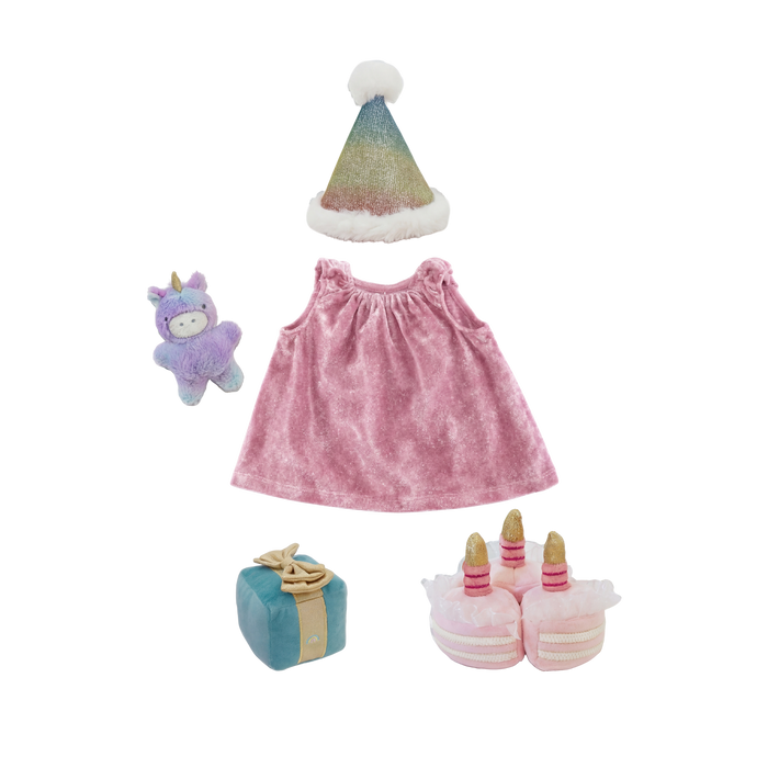Olli Ella Happy Birthday Outfit and Cake Set Dinkum Doll Rainbow Realm: BACK IN STOCK