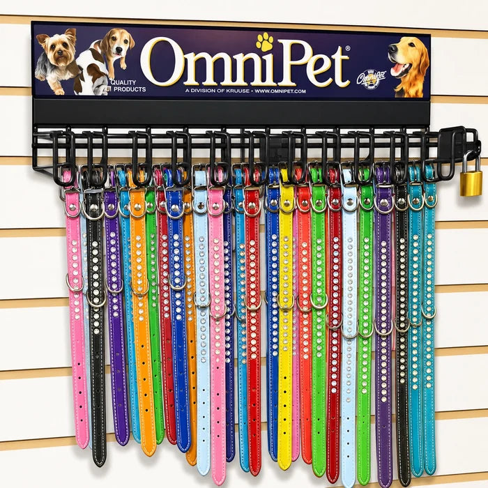 OmniPet Leather Crystal Dog Collar Rhinestone USA Made Yellow 14" 2-Pack