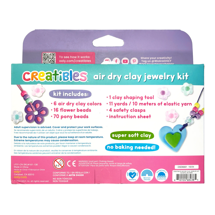 Ooly Creatibles: Air Dry Clay Jewelry Kit - Blissful Blooms: NEW ARRIVAL