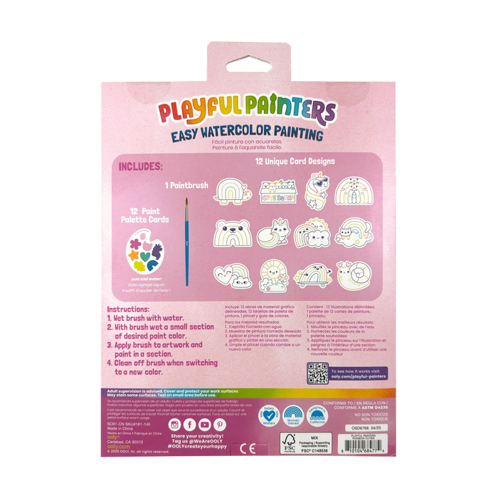 Ooly Playful Painters: Watercolor Kit- Rainbow Cuties: NEW ARRIVAL