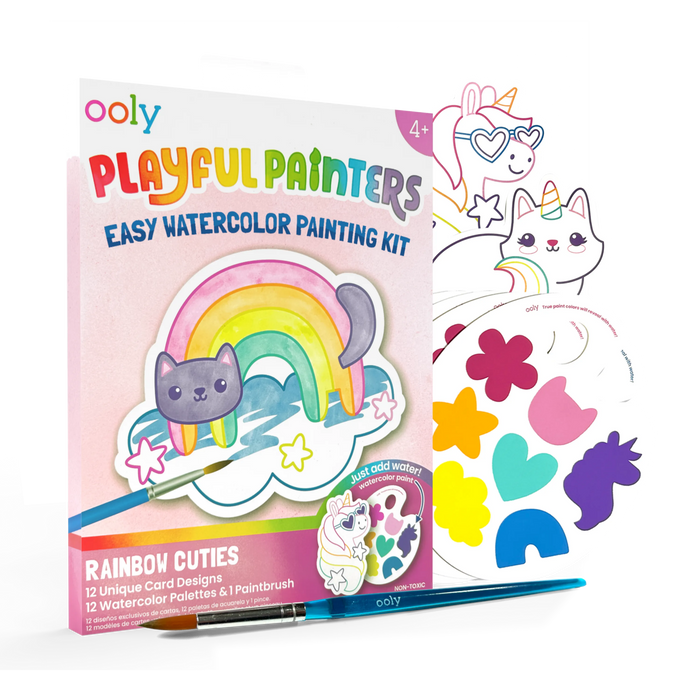 Ooly Playful Painters: Watercolor Kit- Rainbow Cuties: NEW ARRIVAL