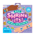 Shrink-it bracelet kit packaging with colorful shrink art designs on a purple background