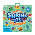 Ooly Fun Friends Shrink-Its DIY Shrink Art Kit packaging with colorful shrink art charms on a green background.