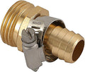 Orbit Male Hose Solid Brass Shank Mender 3/4 in. Fitting w/ Clamps Barbed