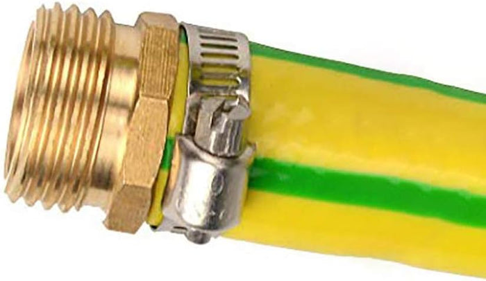 Orbit Male Hose Solid Brass Shank Mender 3/4 in. Fitting w/ Clamps Barbed