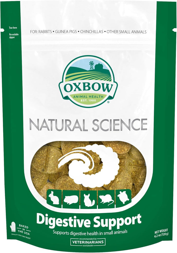 Oxbow Natural Science Digestive Support 60ct Small Pet Supplement Timothy Hay