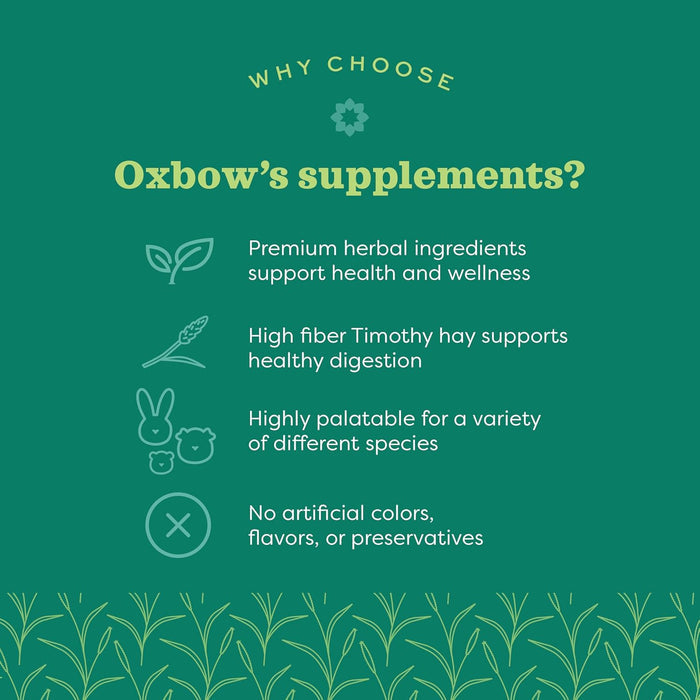 Oxbow Natural Science Digestive Support 60ct Small Pet Supplement Timothy Hay
