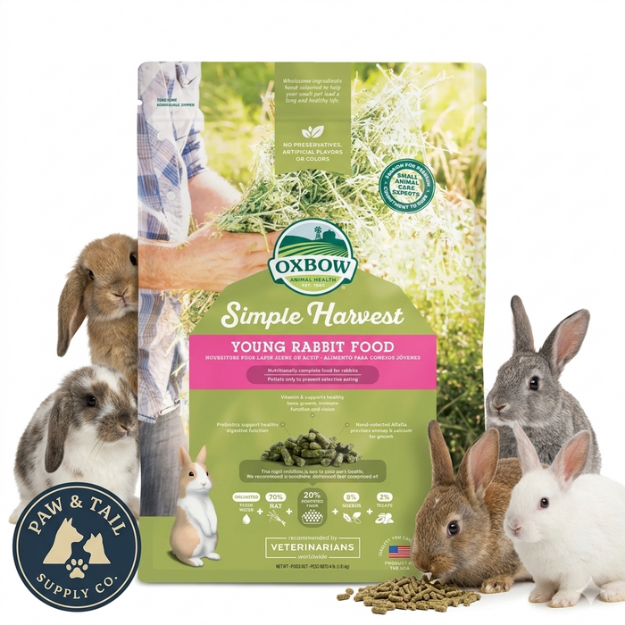Oxbow Simple Harvest Young Rabbit Food Timothy & Alfalfa Pellets 4lbs.