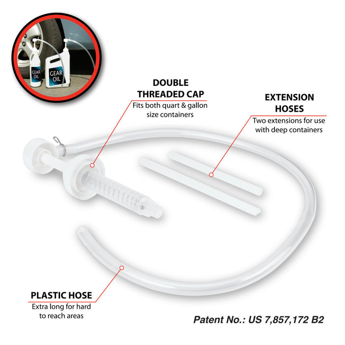 Performance Tool Fluid Hand Transfer Pump Fits Quart & Gallon Bottles