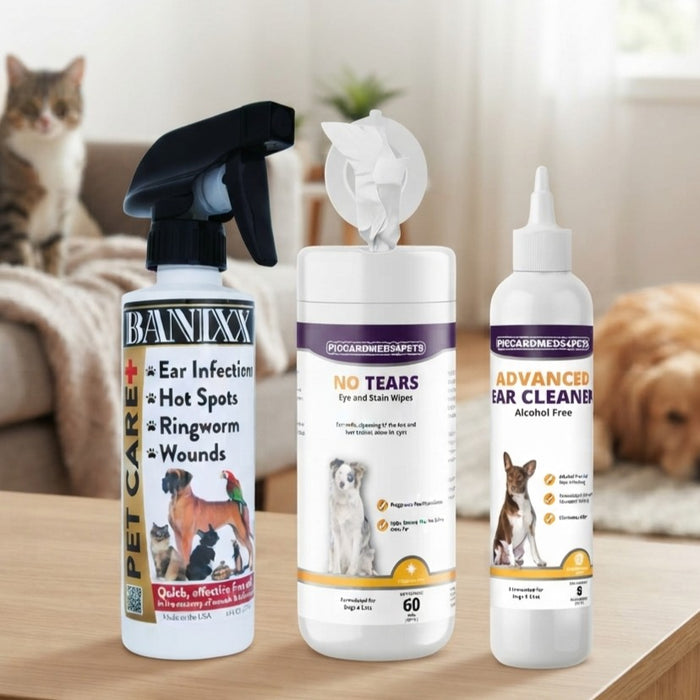 Pet Care 3-Piece Bundle Skin, Eye & Ear Care Kit for Dogs & Cats