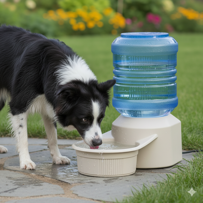 Pet Lodge 8 Qt Water Tower Deluxe Auto Dispenser 2 Gal Dog Cat Indoor Outdoor