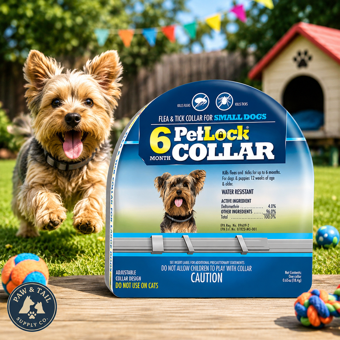 PetLock Flea & Tick Collar Small Dogs 6 Months Protection 6-Pack
