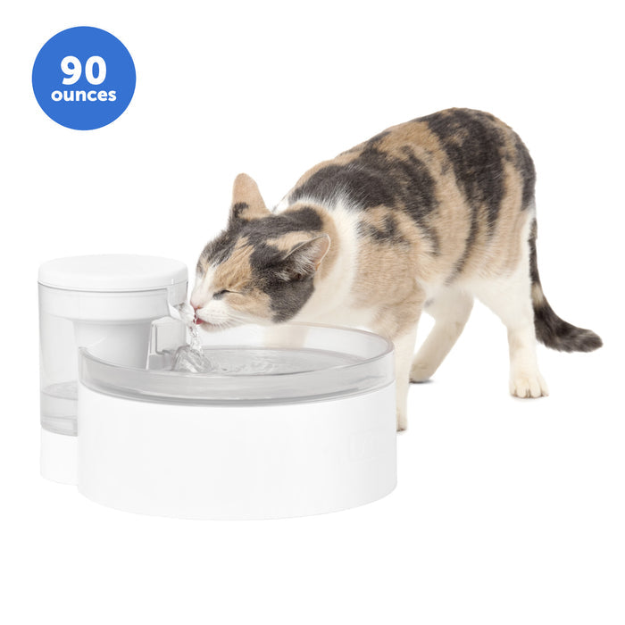 PetSafe Outlast Pumpless Pet Water Fountain 90oz White HydroSpin Technology