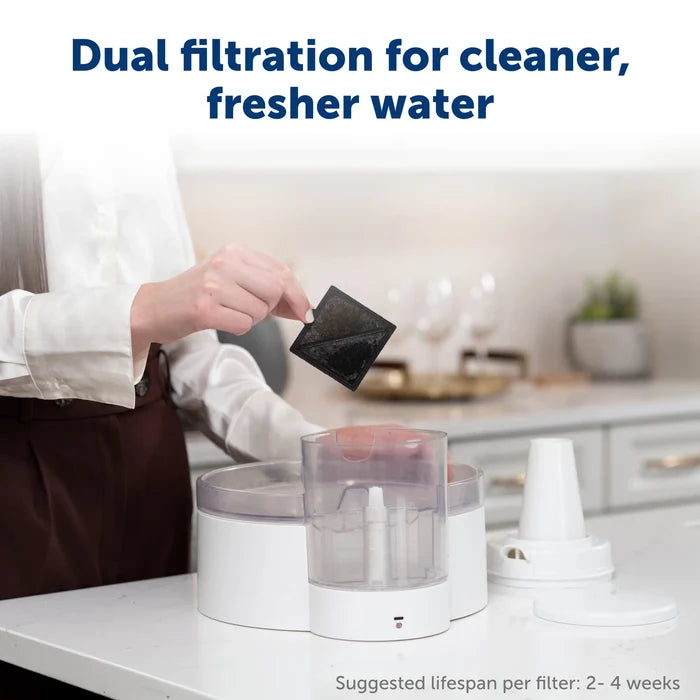 PetSafe Outlast Pumpless Pet Water Fountain 90oz White HydroSpin Technology