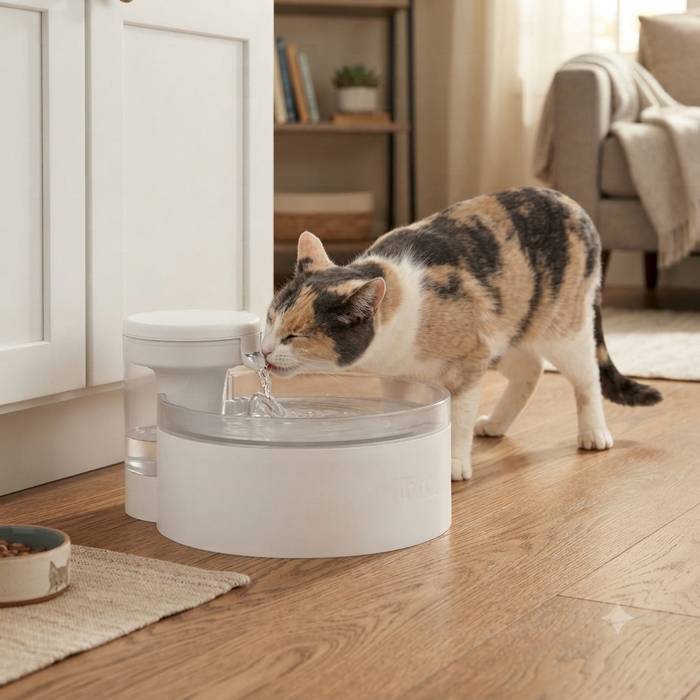 PetSafe Outlast Pumpless Pet Water Fountain 90oz White HydroSpin Technology