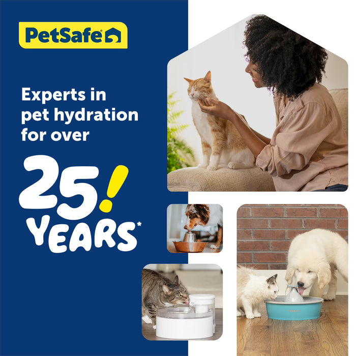PetSafe Outlast Pumpless Pet Water Fountain 90oz White HydroSpin Technology