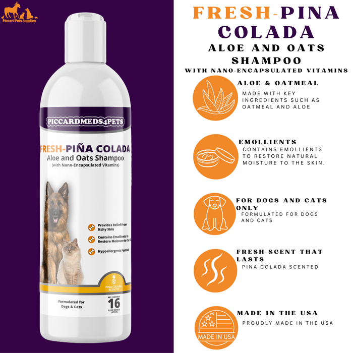 Piccardmeds4pets Piña Colada Pet Shampoo 16oz + Playology Dri-Tech Rope Toy – Wholesale Bundle!