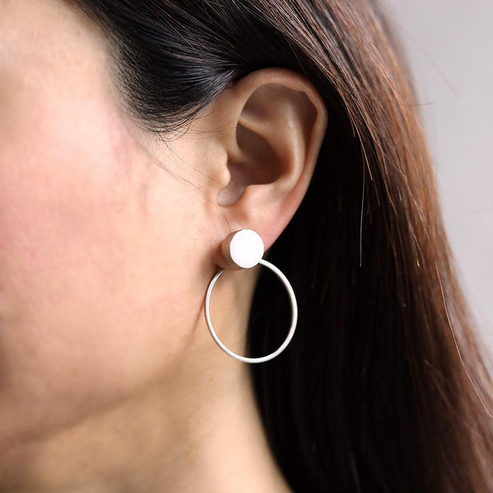 [PIERCED EARRINGS] WHITE PORCELAIN SILVER | IMARI-ARITA WARES | 6.KILN