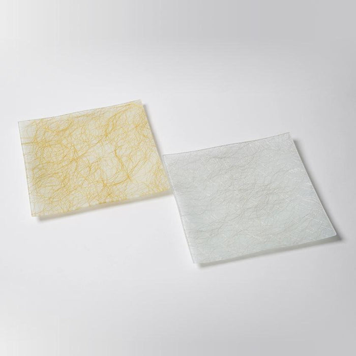 [PLATE SET] SQUARE 22 CM GOLD & SILVER PAIR SET | NISHIJIN TEXTILES| EMURA SHOUTEN