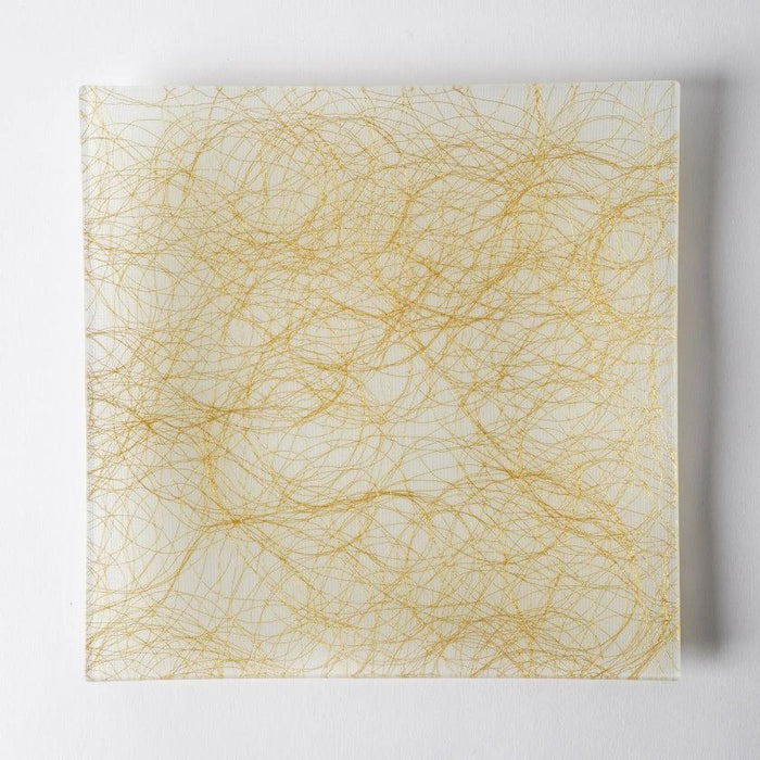 [PLATE SET] SQUARE 22 CM GOLD & SILVER PAIR SET | NISHIJIN TEXTILES| EMURA SHOUTEN