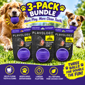 Playology Dental Chew Ball Toy for Senior Dogs Medium Pork Sausage 3-Pack