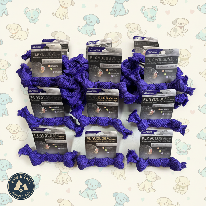 Playology Dri-Tech Pork Sausage Scent Dental Rope Dog Toy, Med Interactive Toy 25-Pack – Wholesale Bundle!