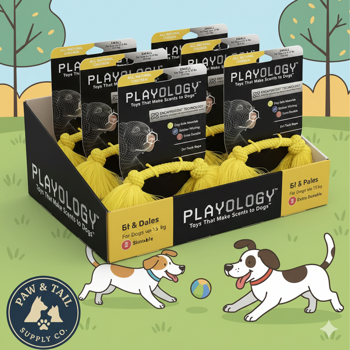 Playology Dri-Tech Rope Dog Toy All Natural Chicken Scent, Small 6PCK – Wholesale Bundle!