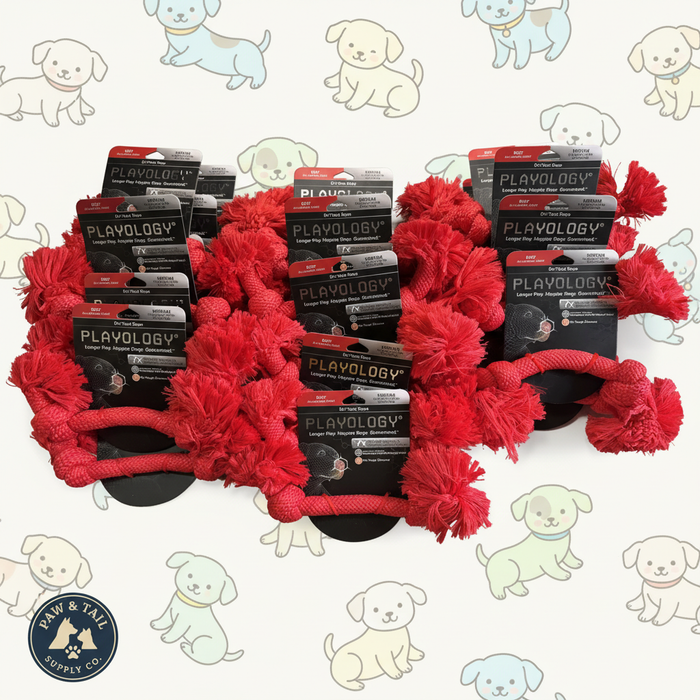 Playology Dri-Tech Rope Dog Toy Beef Scent, Medium Aggressive Chewers 25-Pack – Wholesale Bundle!