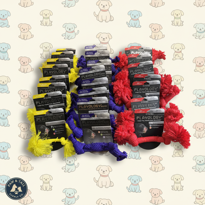 Playology Dri-Tech Rope Dog Toys Bundle for Tough Chewers Assorted Scents 25-Pack – Wholesale Bundle!