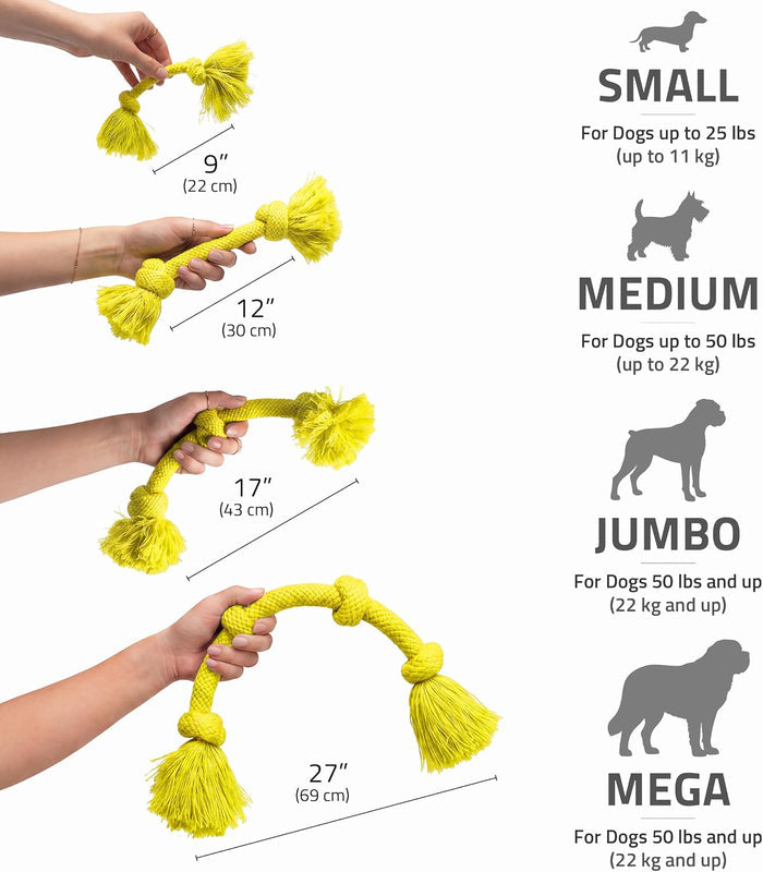 Playology Scented Rope Dog Toy Variety Pork Beef Chicken Interactive Fun 3-Pack
