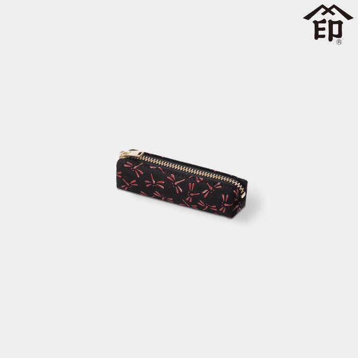 [POCHETTE] MINI CASE DRAGONFLY (BLACK BASECOAT WITH RED LACQUER) | KOUSHU INDEN (LACQUERED DEERSKIN CRAFTS)| INDEN-YA