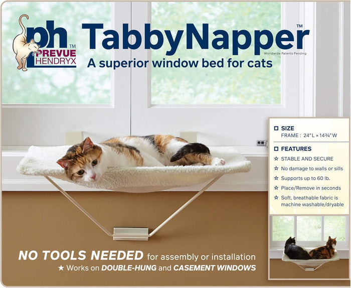 Prevue Pet TabbyNapper Easy Mount Cat Window Hammock Bed Perch White