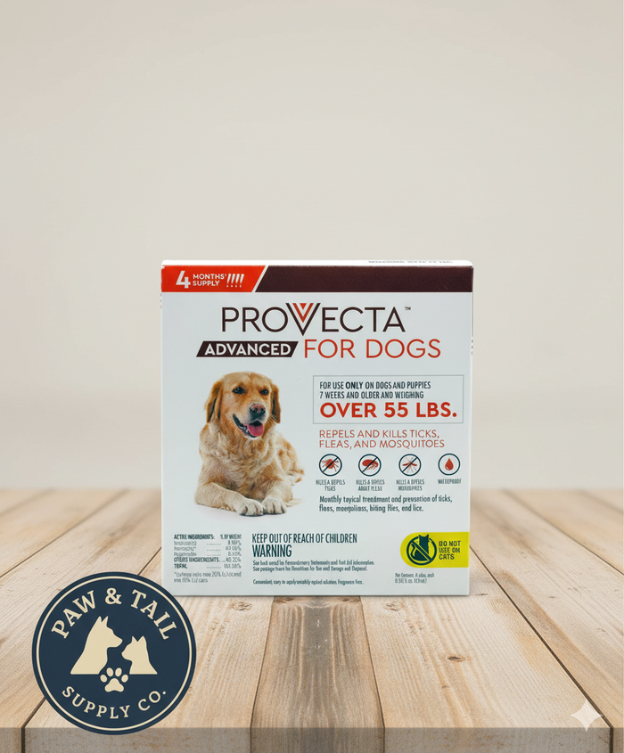 Provecta Advanced Flea Tick XL Dogs 55+ lbs 4-Month Topical Repels Mosquitoes