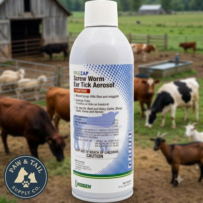 Prozap Screw Worm & Ear Tick Livestock Wound Spray Fly Control 12 oz.