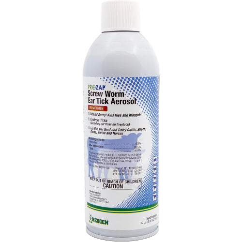 Prozap Screw Worm & Ear Tick Livestock Wound Spray Fly Control 12 oz.