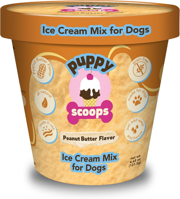Puppy Cake Puppy Scoops Dog Ice Cream Mix Peanut Butter Flavor Grain Free Treats 4.65 oz.