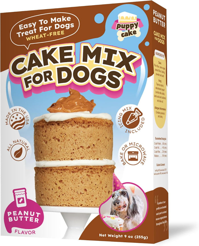 Puppy Cake Wheat-Free Peanut Butter Cake Mix with Icing Dog Treats 9 oz.