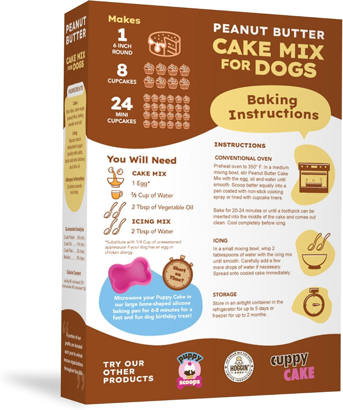 Puppy Cake Wheat-Free Peanut Butter Cake Mix with Icing Dog Treats 9 oz.