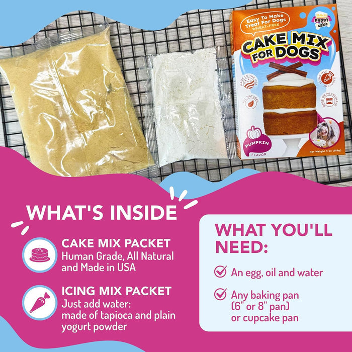 Puppy Cake Wheat-Free Pumpkin Cake Mix and Frosting Dog Treats 9 oz.