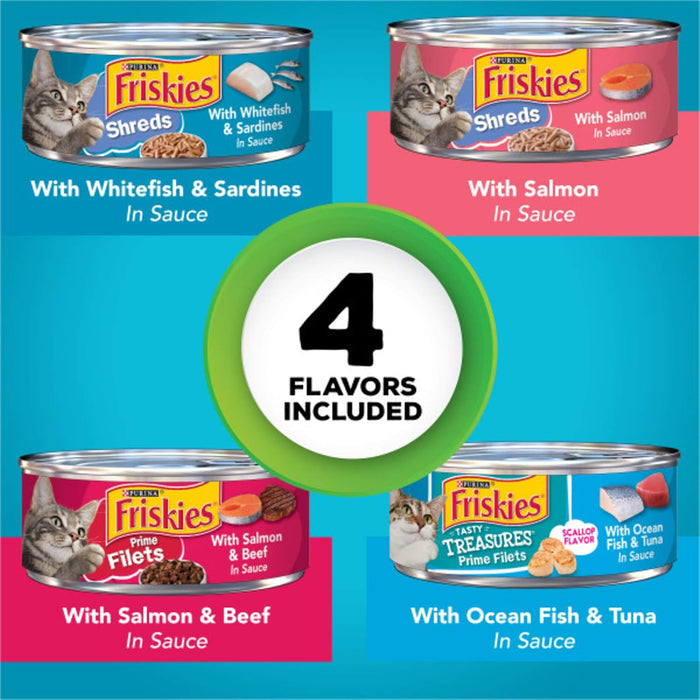 Purina Chicken Adult Cat 32ct 5.5oz Friskies Fish-a-licious Variety Pack
