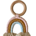 Rainbow Macrame Teether- Light Pink & Light Blue.