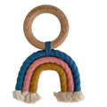 Rainbow Macrame Teether- Teal & Rose.