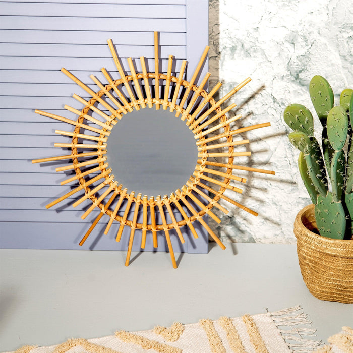 Rattan Starburst Mirror.